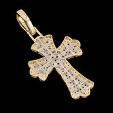 10k Yellow Gold 2.35CT Natural Diamond Cross Pendant 2.35g Mens Religious Charm
